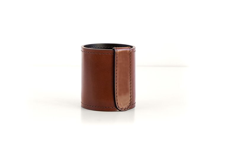 Стаканчик канцелярский h10, кожа Full Grain