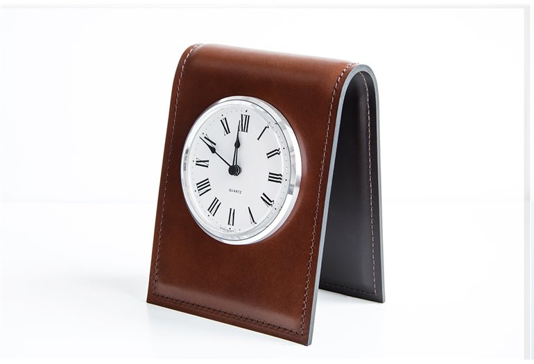 Підставка з годинником, циферблат 103мм, шкіра Сuoietto