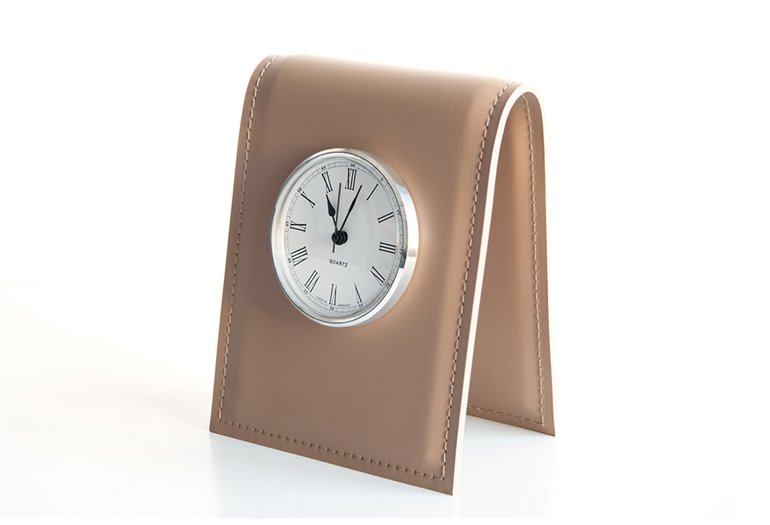 Подставка с часами, циферблат 85мм, кожа Full Grain