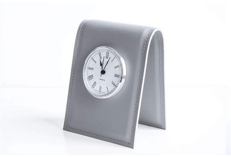 Подставка с часами, циферблат 85мм, кожа Full Grain