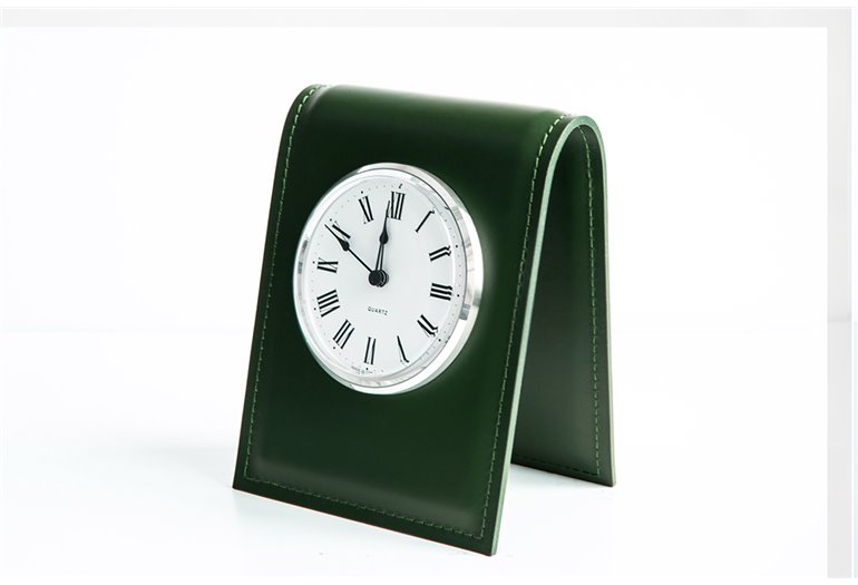 Подставка с часами, циферблат 103мм, кожа Full Grain/Cuoietto