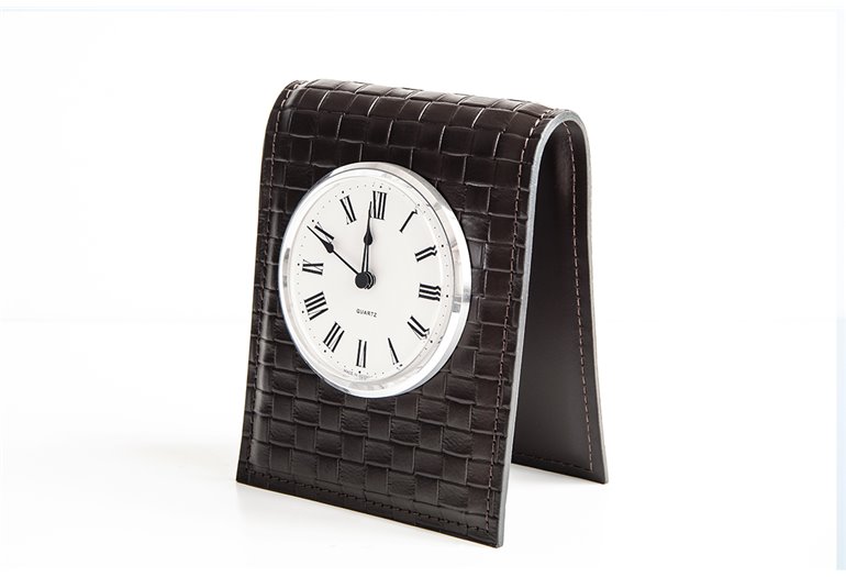 Подставка с часами, циферблат 103мм, кожа Full Grain/Cuoietto