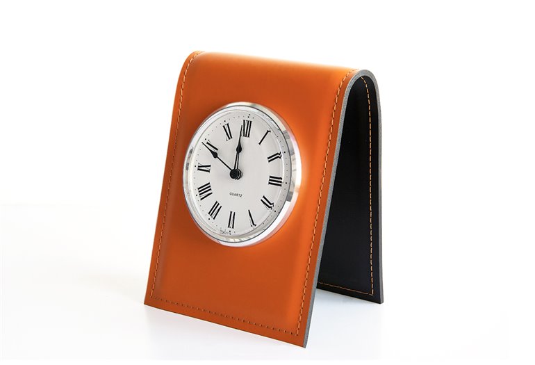Подставка с часами, циферблат 103мм, кожа Full Grain/Cuoietto
