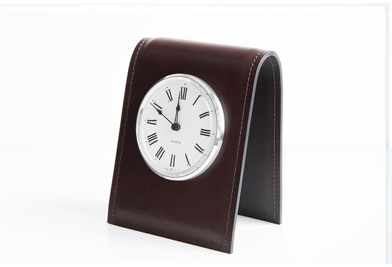 Подставка с часами, циферблат 103мм, кожа Full Grain/Cuoietto