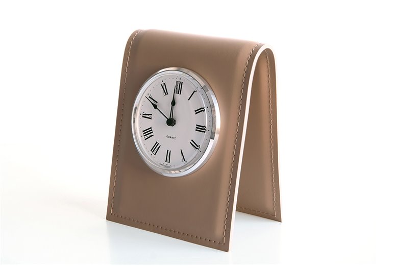 Подставка с часами, циферблат 103мм, кожа Full Grain/Cuoietto