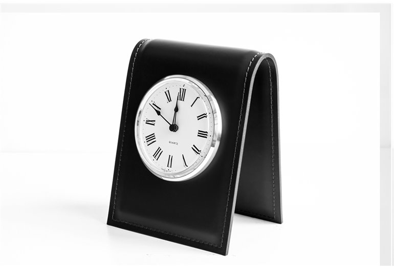Подставка с часами, циферблат 103мм, кожа Full Grain/Cuoietto