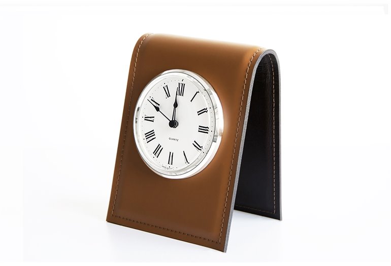 Подставка с часами, циферблат 103мм, кожа Full Grain/Cuoietto