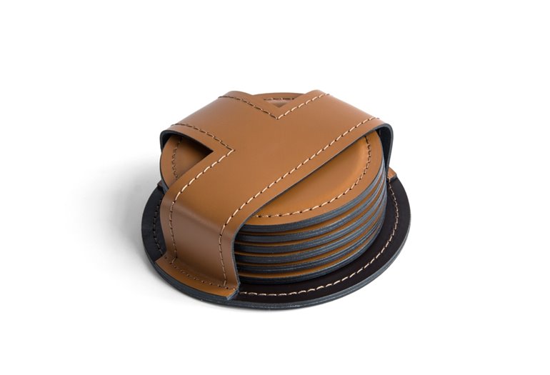 Набор костеров (130х45мм), кожа Full Grain