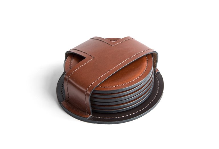 Набор костеров (130х45мм), кожа Full Grain